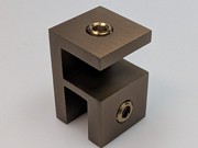 Overpanel fitting in bronze to suit 10mm glass
